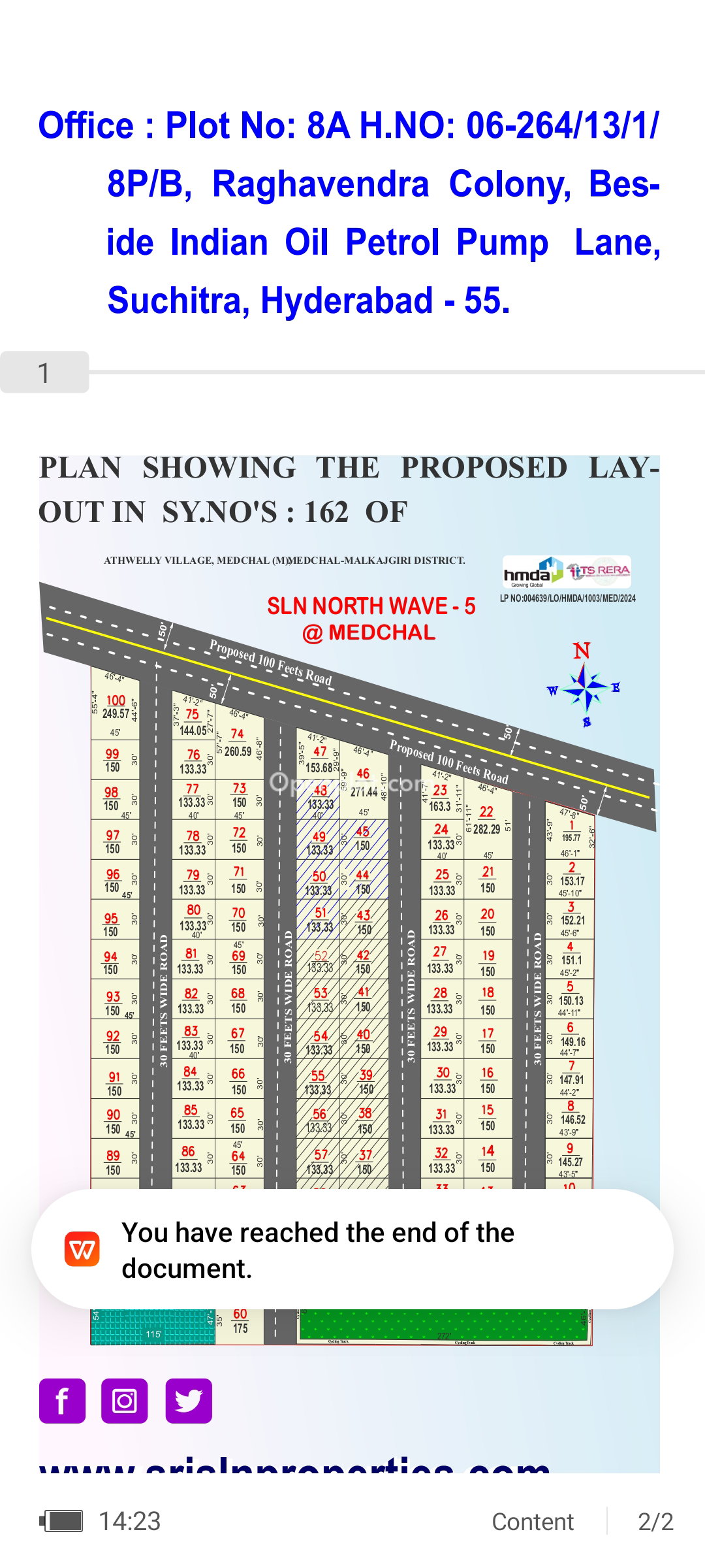 Venture for Sale in Athveli,Medchal Malkajgiri