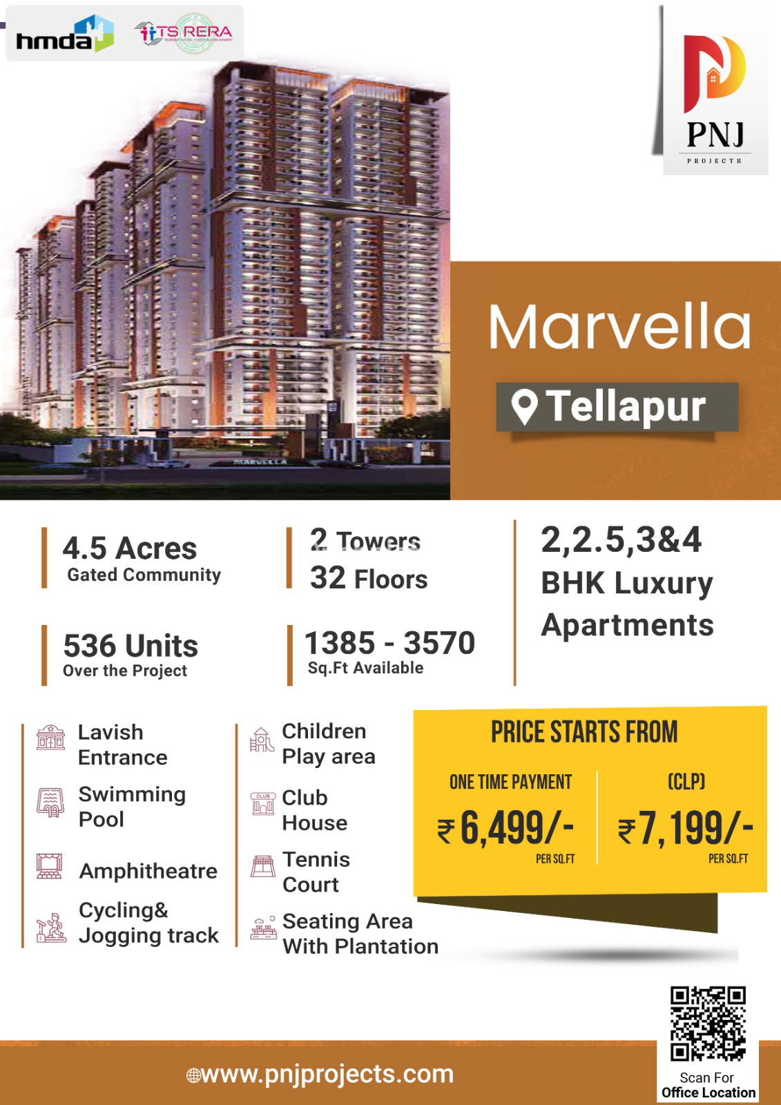 2 BHK Apartment for Sale in Tellapur,Sangareddy